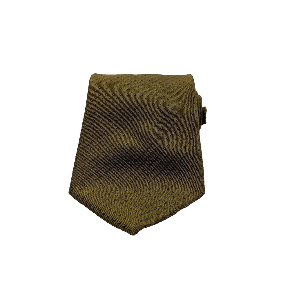 Vintage 90's Altea Milano Tie 100% Silk Made in Italy Olive Green Classic Fit